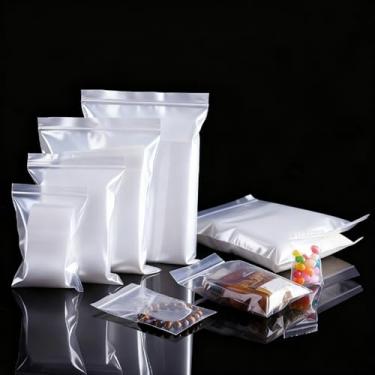 Imagem de Sacos plásticos transparentes PE resseláveis, pacote com 100 sacos plásticos transparentes para comprimidos, contas, parafusos, embalagens, itens pequenos, viagens, suprimentos de artesanato (10 x 15