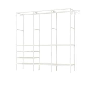 Imagem de Arara Cabideiro, Cabideiro de Chão Sapateira Rack Organizador Multiuso Aço Inox(Grande,Branco)