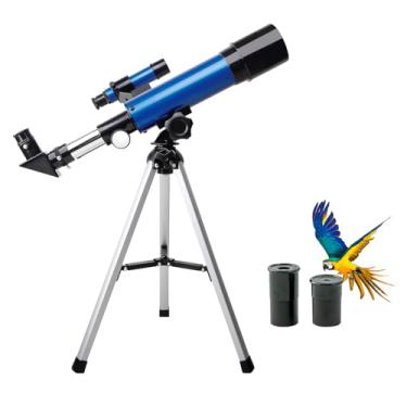 Imagem de Telescópio astronômico portátil Fetch Falcon 90X (duas oculares, lente Barlow 1,5x, mira localizadora e tripé resistente) ideal para iniciantes e astrônomos para exploração espacial ao ar livre