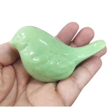 Imagem de Conjunto de Passarinhos Decorativos em Cerâmica Colorida Enfeites para