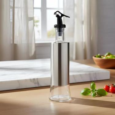 Imagem de Galheteiro para Azeite e Vinagre 300ml – Vidro com Dosador em Aço Inox, Prático para Cozinha