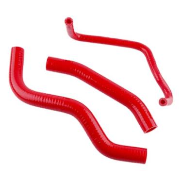 Imagem de XAJINGSU Kit de mangueira de refrigeração de radiador de silicone 3 peças para HONDA CB600F Hornet 1998-2006 3 camadas (4,5 mm) 11 cores (vermelho brilhante)