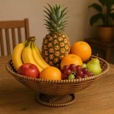 Imagem de Fruteira De Mesa Redonda Material Junco - Ana Cerâmica