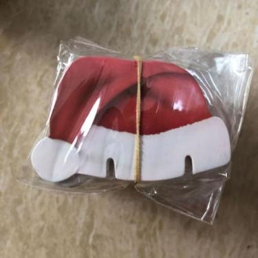 Imagem de Conjunto de 10 cartões para copos de vinho de Natal, com design de chapéu de Papai Noel, marcadores de bebida feitos de papel para decorações de mesa de festas de fim de ano, verso em branco para