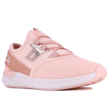 Imagem de Nautica Tênis infantil atlético slip-on tênis de corrida elástico |Menino - menina|(criança grande/criança pequena/bebê) - Neave/Kappil, Ouro rosa - Steam Rock, 2 Little Kid