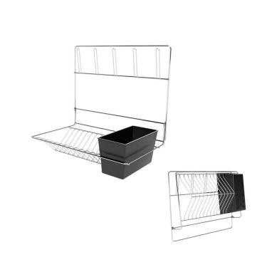 Imagem de Escorredor De Louça De Parede Com Porta Talheres - Stolf Preto