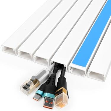 Imagem de YesBes Kit de hider de cabo de 221 cm, capas de cabos para fios na parede, pista de cabos pintável, ocultador de cabos para montagem na parede, kit de parede para esconder cabos de TV, capas de fio