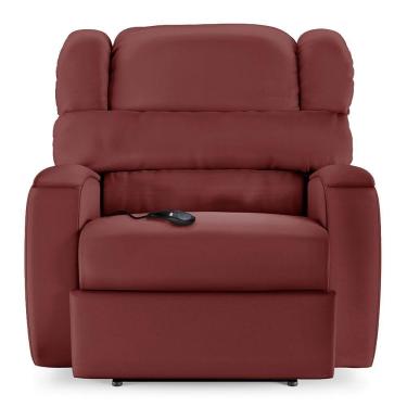 Imagem de Poltrona Do Papai Sala De Cinema Reclinável Manchester Controle Elétrico Usb Pu Vermelho