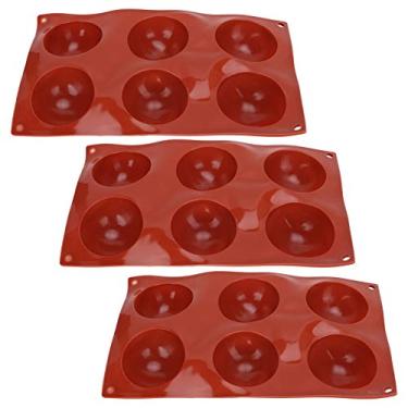 Imagem de Molde de silicone semiesfera de 3 unidades de qualidade premium antiaderente flexível para bolo de chocolate sobremesa molde de mousse de cúpula de gelatina para padeiros (6 semicírculo 58085)