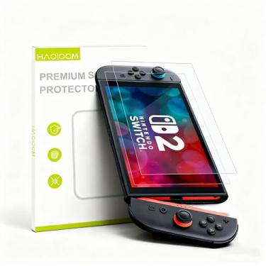 Imagem de HAOLOCM 2-Pack Switch 2 Screen Protector – Anti-Scratch, Anti-Glare, Ultra-Resistant, HD Clear, Touch Sensitive, Bubble-Free, Easy Installation for Nintendo Switch 2 (2025 Model)