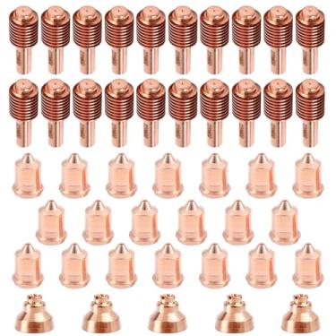 Imagem de 20 peças 220669 eletrodo, 20 peças 220671 ponta de bocal, 5 peças 220674 escudo adequado para Hypertherm PMX 45 T45v/T45m consumíveis de corte de plasma