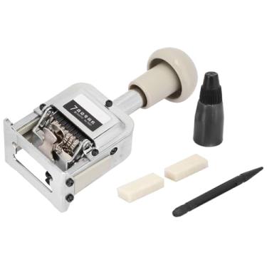 Imagem de POENVFPO Máquina de Codificação de Padrão 7507, Carimbo de Número Com Tinta Automática Com Interruptor de Travamento para Escritório de Arquivos de Contas, Instalação Simples, Codificação Eficiente, Estampagem Transparente
