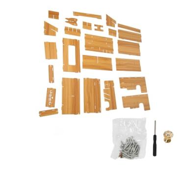 Imagem de Organizador de mesa de madeira com gaveta Grande capacidade Porta canetas de múltiplas grades Fácil montagem Armazenamento de papelaria para mesa de escritório Casa Cerejeira