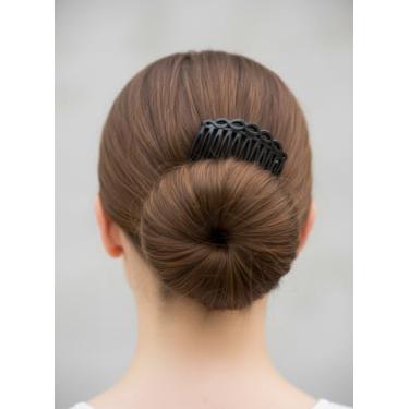 Imagem de Pente lateral de cabelo preto com grampo de cabelo torcido de plástico para mulheres