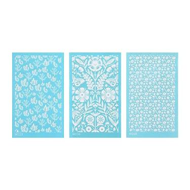 Imagem de Estênceis de tela de seda de argila de polímero Kit de impressão de serigrafia reutilizável para joias DIY Brincos de argila Decoração Material de poliéster 14,7x9x0,1cm Pacote (208, 210, 223)