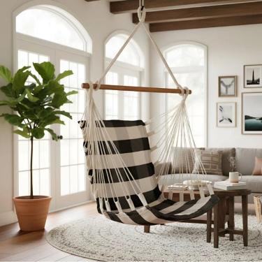 Imagem de Cadeira de Balanço Acolchoada Suspensa Rede de Teto