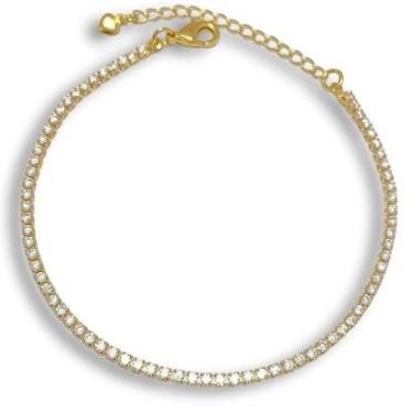 Imagem de Pulseira Riviera de Zirconia Cravejada Banhada A Ouro 18k Semijoia-Unissex