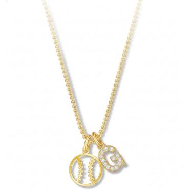 Imagem de Aswinfon Colar com inicial de softball, para mulheres e adolescentes, banhado a ouro 18K, pingente de letra A-Z, joias de beisebol, colar esportivo, presentes de softball, presentes para mulheres, seu