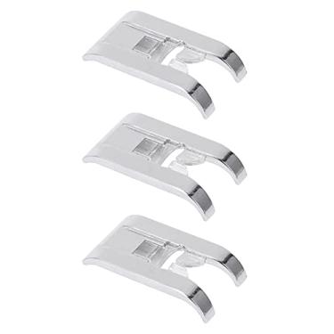 Imagem de 3 pçs ziguezague pé calcador de aço inoxidável universal leve durável acessórios da máquina costura para artesanato doméstico