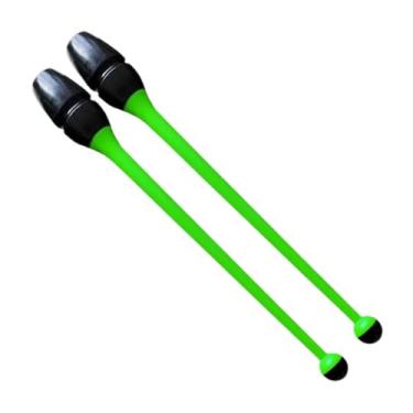 Imagem de simhoa 2 Bastões de Ginástica Artística, Acessórios para Ginástica, Gire, 41cm de Comprimento, Bastões de Borracha para Dança, Equipamento para Treinamento, Verde
