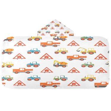 Imagem de CEBUGI Toalha de banho colorida com capuz para crianças toalha de banho macia absorvente com capuz 127 x 59,7 cm toalha de banho de praia para meninos e meninas