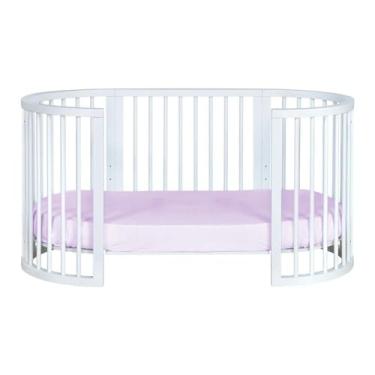 Imagem de Lençol de Elástico Berço Crescer Fase 2 Oval 138cm x 68cm Lilás Arrumadinho Enxovais