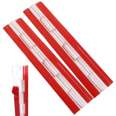 Imagem de Bivethoi 1 pacote de dobradiças de plástico transparente de 200 x 42 mm, mini dobradiça transparente autoadesiva, dobradiças pequenas de acrílico durável para móveis de bricolagem/armário
