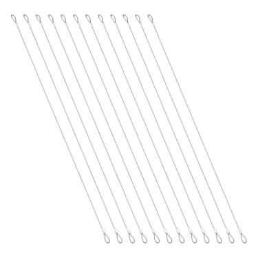 Imagem de PATIKIL 12 cabos de segurança de 49,8 cm, cabo de aço inoxidável trançado de aço inoxidável de 1,5 mm de diâmetro do núcleo, cabo de segurança antifurto externo com laços duplos para iluminação de