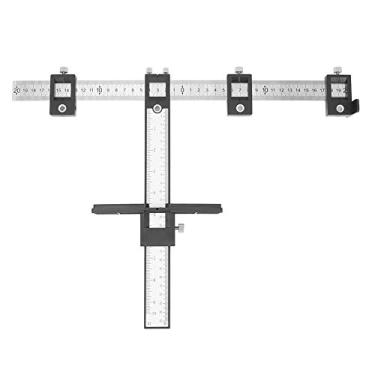 Imagem de KIMISS Gabarito de Hardware de Gabinete Localizador de Punção Com Alça Ajustável - Ferramenta Multifuncional de Guia de Perfuração para Marcenaria, Posicionamento Preciso para Alças e Botões