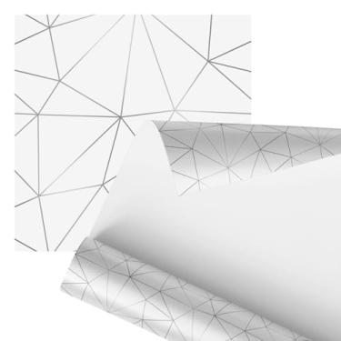 Imagem de Papel de Parede 3D Moderno, Textura Geométrica em Relevo, Branco, 2,80 Metros, Decoração para Interiores