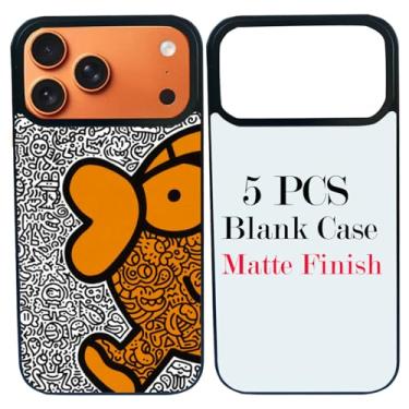 Imagem de JUSTRY 5 peças de capa de telefone em branco de sublimação capas de celular compatíveis com iPhone 17 Pro Max, 6,9 polegadas, fácil de sublimar faça você mesmo, capa móvel 2 em 1 2D macia TPU +