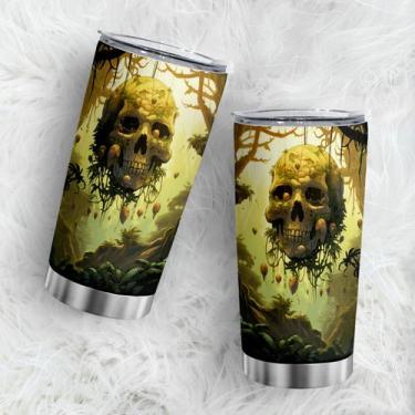 Imagem de Copo de viagem, caneca de café Oasisdream, 600 ml com estampa de cavei