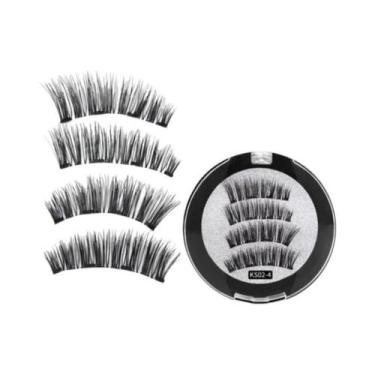 Imagem de Cílios Postiços Magnéticos 3D Naturais Reutilizáveis Conjunto De 4 Cíl