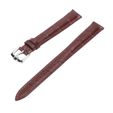 Imagem de ZJchao Pulseira de Couro Pu à Prova D'água, Pulseira de Substituição Universal Ajustável, Fivela de Aço Inoxidável Confortável para Relógios Inteligentes de Quartzo Automáticos (Marrom)