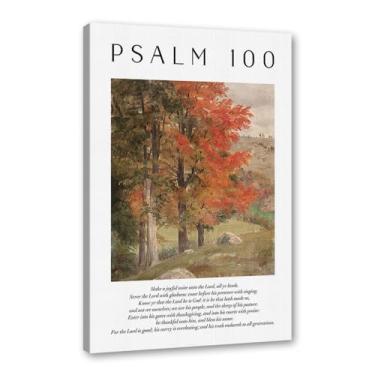 Imagem de Scripture Psalm Collection Monet Van Gogh Famosa pintura em aquarela impressa versículo bíblico pôster em tela decoração de parede de casa cristã (SKU16,30.5x40.6 cm = (30x40cm), emoldurado (tela