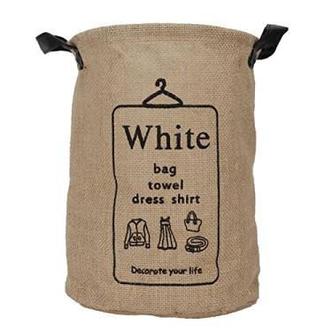 Imagem de CUOFYUNL Cesto de roupa suja dobrável Caixa de armazenamento de brinquedos Caixas de roupas diversas Organizador de casa (Branca)