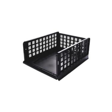 Imagem de Cesto Organizador Plástico Alto Multiuso Dobrável Empilhável Para Cozinha e Lavanderia, Ideal para Dono de Casa e Mercadinho Armazena Roupas e Alimentos (1)