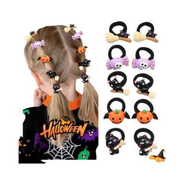 Imagem de Anéis De Cabelo De Halloween Para Crianças 10 Peças Design Engraçado D