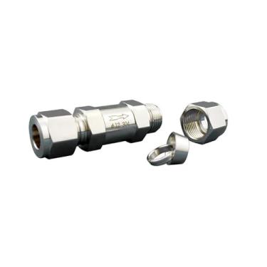 Imagem de Válvula de retenção dupla de aço inoxidável de alta pressão de 6 mm, 8 mm, 10 mm, válvula unidirecional para instrumento de tubulação de gás-líquido 1-80 bar (3/10.2 cm)