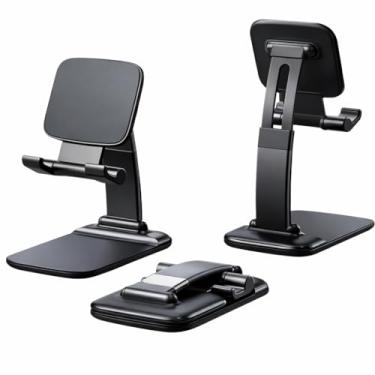 Imagem de Mizi Suporte de celular portátil para mesa – Suporte dobrável ajustável em altura e ângulo, compatível com iPhone 17 16 15 14 13 12 11 Pro Max, Galaxy S25 S24, todos os dispositivos de 4 a 10