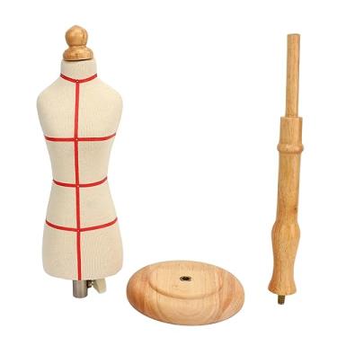 Imagem de ZAWELIYO Forma de Vestido, Feminino Profissional para Exibição e Design Sob Medida, Manequim de Costura Ajustável Com Moldura de Madeira Maciça, para Fácil Confecção de (Faia, lona, ​​aço inoxidável 2)