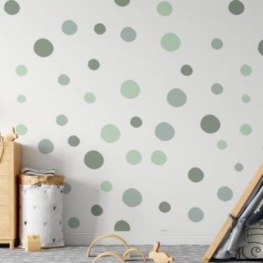 Imagem de Kit 200 Adesivos de Parede Infantil Bolinhas Coloridas Safari Decoração Quarto Bebê Menino Menina (VERDE)