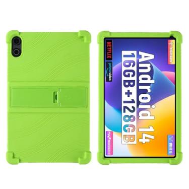 Imagem de QYiiD Capa para tablet FEARWIKY FKYC12 10,36 polegadas Android 14, capa protetora de borracha macia à prova de choque de silicone leve para crianças FEARWIKY C12/JZAPADC12 Tablet 10,4 polegadas, verde