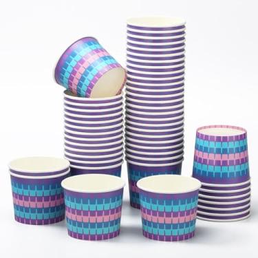 Imagem de Suclain 50 tigelas de lanche de papel com tema de anime 170 g tigelas descartáveis de sorvete de sobremesa de desenho animado copos de sorvete descartáveis para sopa de iogurte Sundae chá de bebê