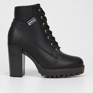 Imagem de Bota Coturno Cano Curto Moleca Salto Bloco Tratorada Feminina-Feminino