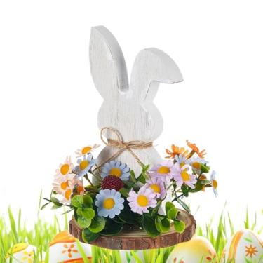Imagem de Ornamento de mesa de coelhinho de, placa de de coelhinho da Páscoa, Decoração de peça central de mesa artesanato em de coelho, Placa de coelho de para decoração de fazenda para estantes, lareiras, ar