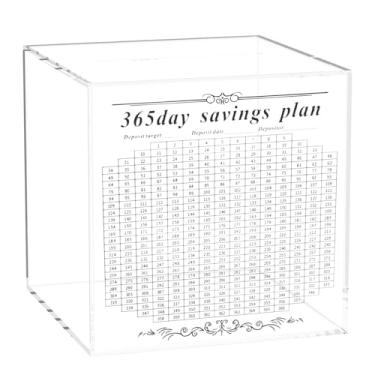 Imagem de ZFLYCANP Cofrinho de acrílico transparente, 15 cm x 15 cm x 15 cm, pote de troca para aniversário, resistente, limpo e simples, reutilizável para todas as idades, presentes ideais para economia de