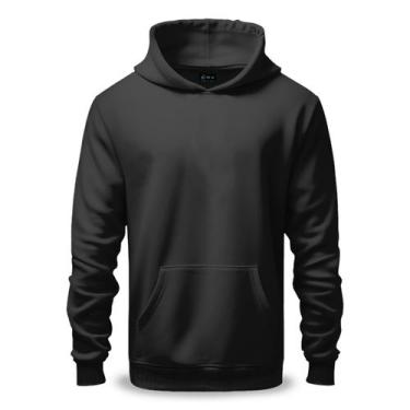 Imagem de Moletom Slim Unissex Canguru Básico Algodão e Poliéster Dia a dia Liso