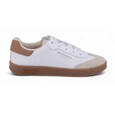 Imagem de Tênis Feminino Bottero Couro 364905 Casual, 37, Branco, Bege