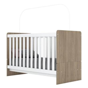 Imagem de Quarto De Bebê Labirinto Rústico Branco Brilho Com Colchão Ortobom - Henn